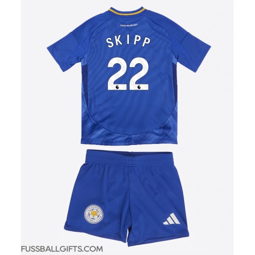 Leicester City Oliver Skipp #22 Fußballbekleidung Heimtrikot Kinder 2024-25 Kurzarm (+ kurze hosen)